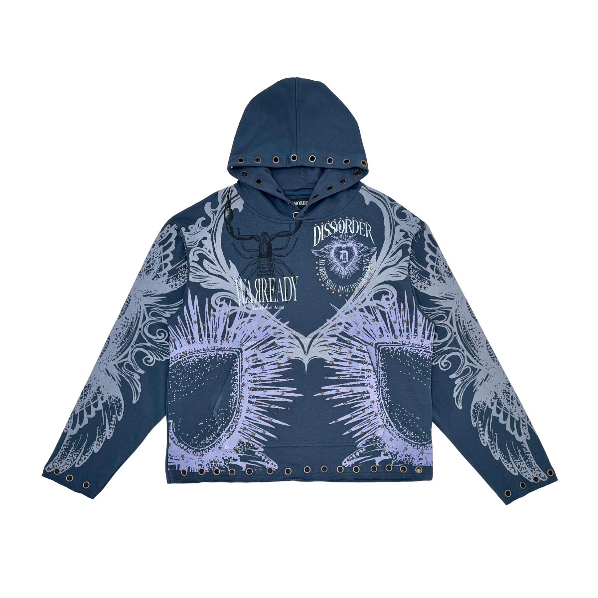 No order shall have power over me pull over hoodie Indigo by Dissorder - 1