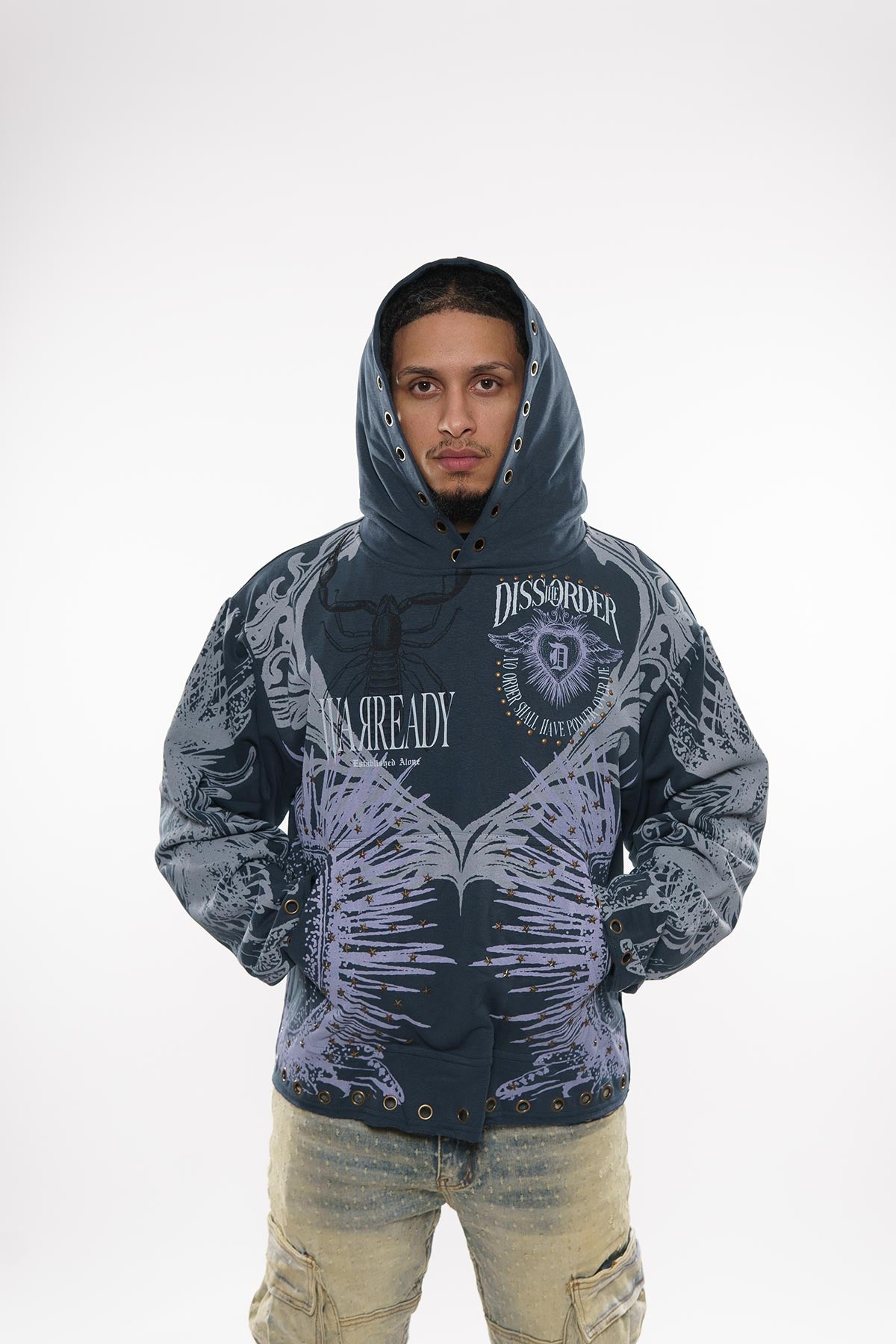 No order shall have power over me pull over hoodie Indigo by Dissorder - 3