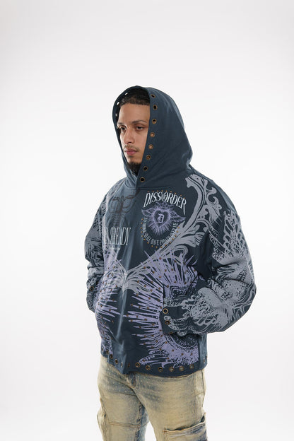 No order shall have power over me pull over hoodie Indigo by Dissorder - 4