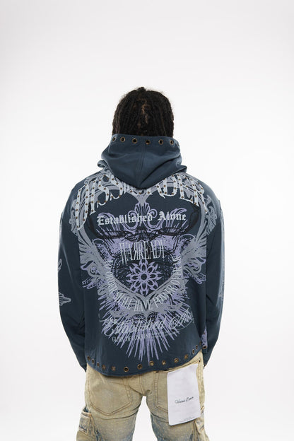 No order shall have power over me pull over hoodie Indigo by Dissorder - 5