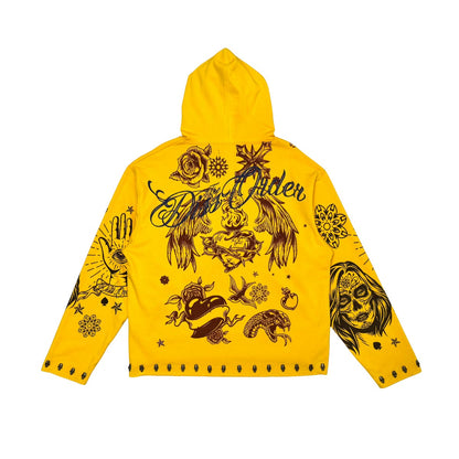 Praying hands pull over hoodie Yellow by Dissorder - 4