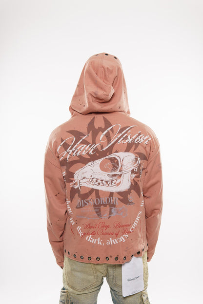 Don't sleep zip up hoodie Pink by Dissorder - 4