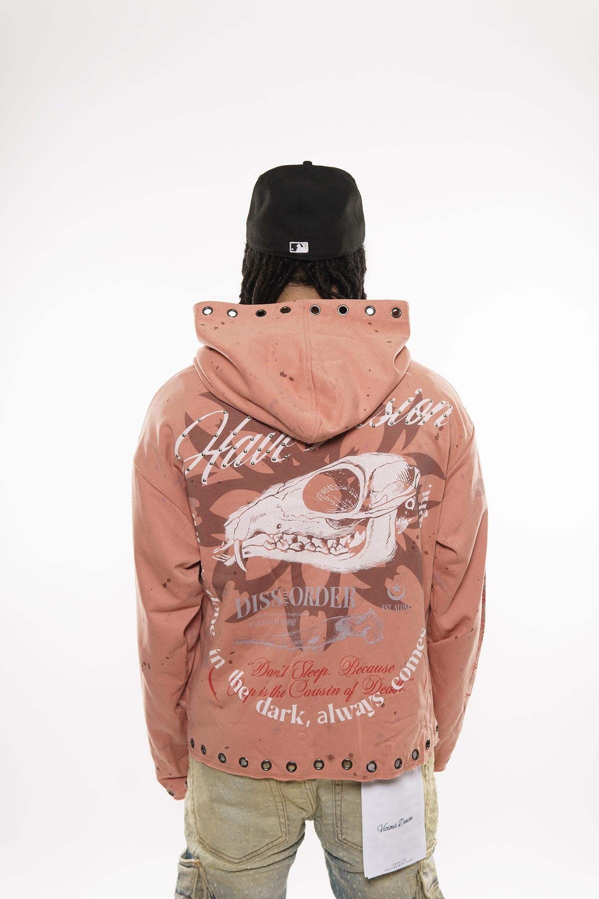 Don't sleep zip up hoodie Pink by Dissorder - 5