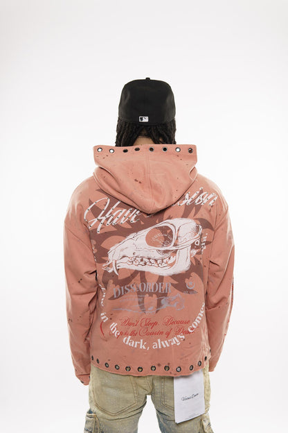 Don't sleep zip up hoodie Pink by Dissorder - 5