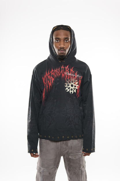Guardian lion pull over hoodie Black by Dissorder - 2
