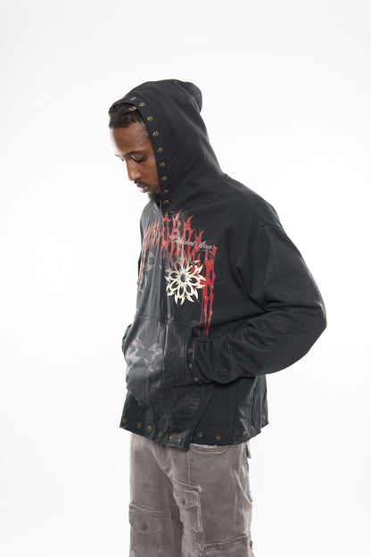 Guardian lion pull over hoodie Black by Dissorder - 3