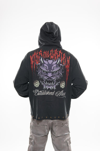 Guardian lion pull over hoodie Black by Dissorder - 4