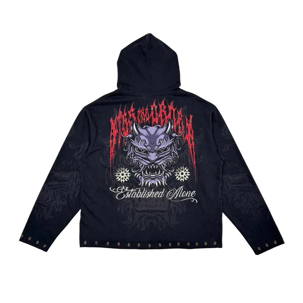 Guardian lion pull over hoodie Black by Dissorder - 5