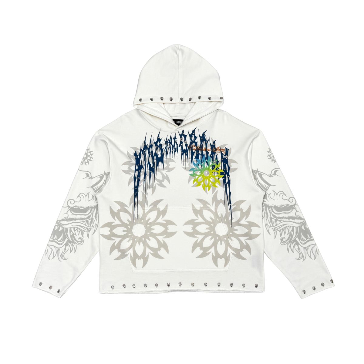 Guardian lion pull over hoodie Natural by Dissorder - 1