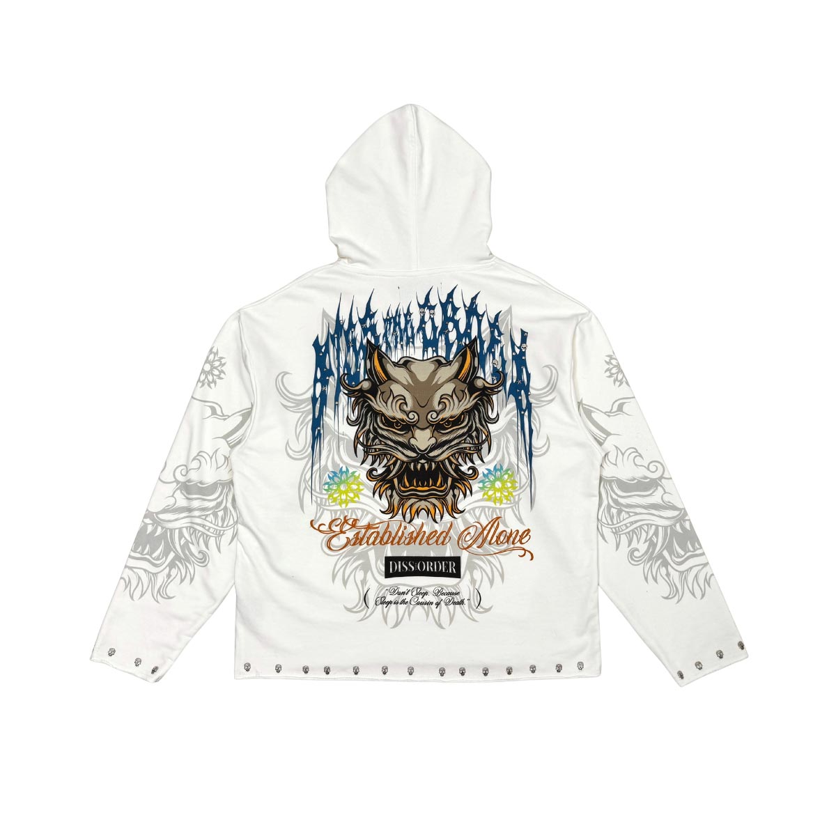 Guardian lion pull over hoodie Natural by Dissorder - 2