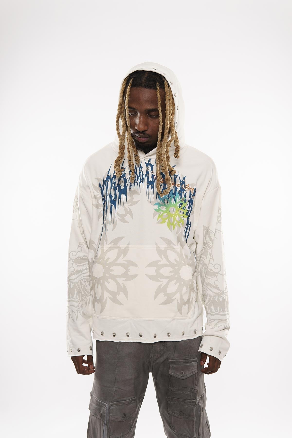 Guardian lion pull over hoodie
