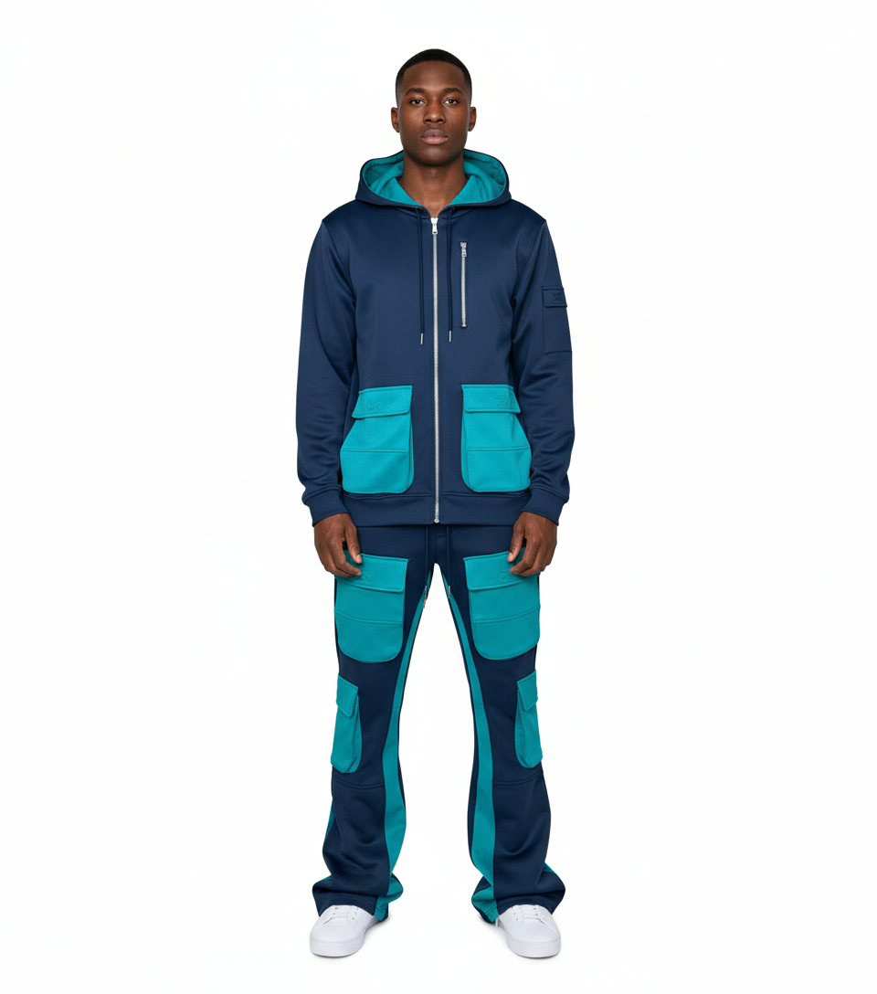 Two Tone Sweatsuit Set