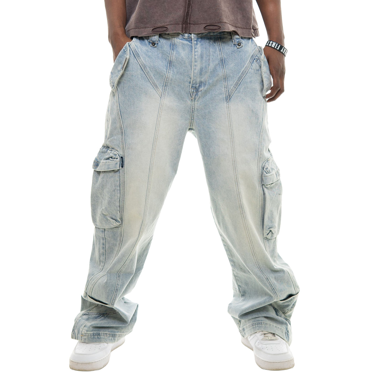 Baggy Denim Cargo Jeans