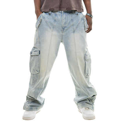 Baggy Denim Cargo Jeans