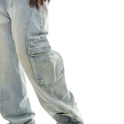 Baggy Denim Cargo Jeans