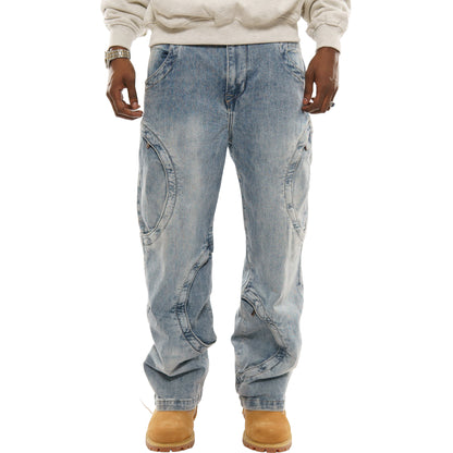Baggy Round Pocket Denim Jeans