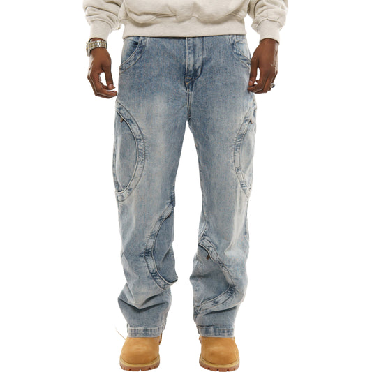 Baggy Round Pocket Denim Jeans