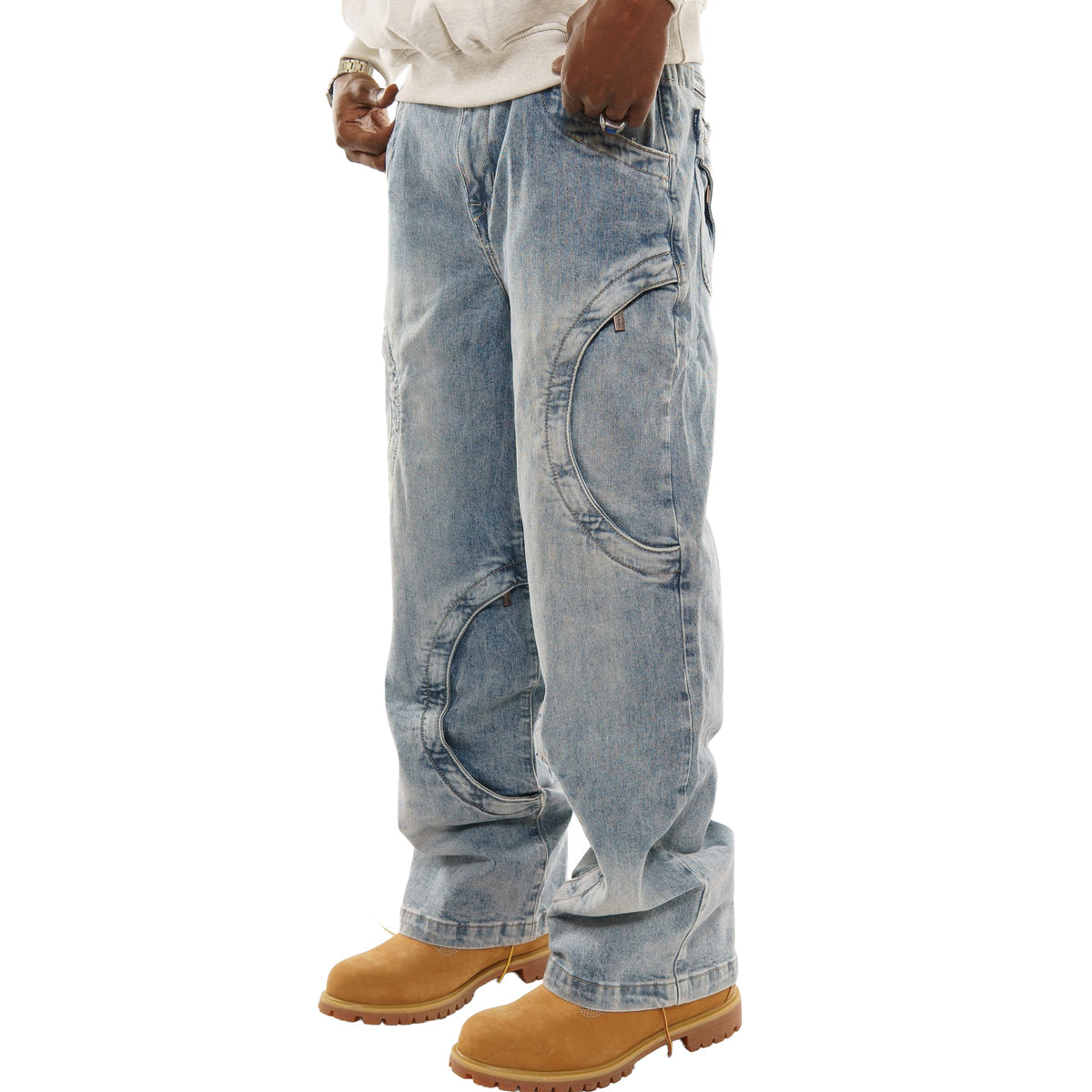 Baggy Round Pocket Denim Jeans