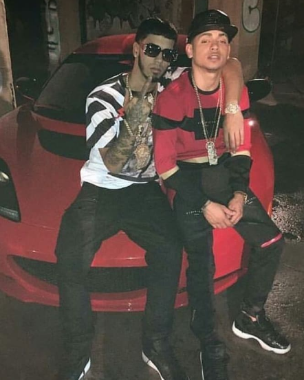 OZUNA & ANUEL AA wearing Vie Riche