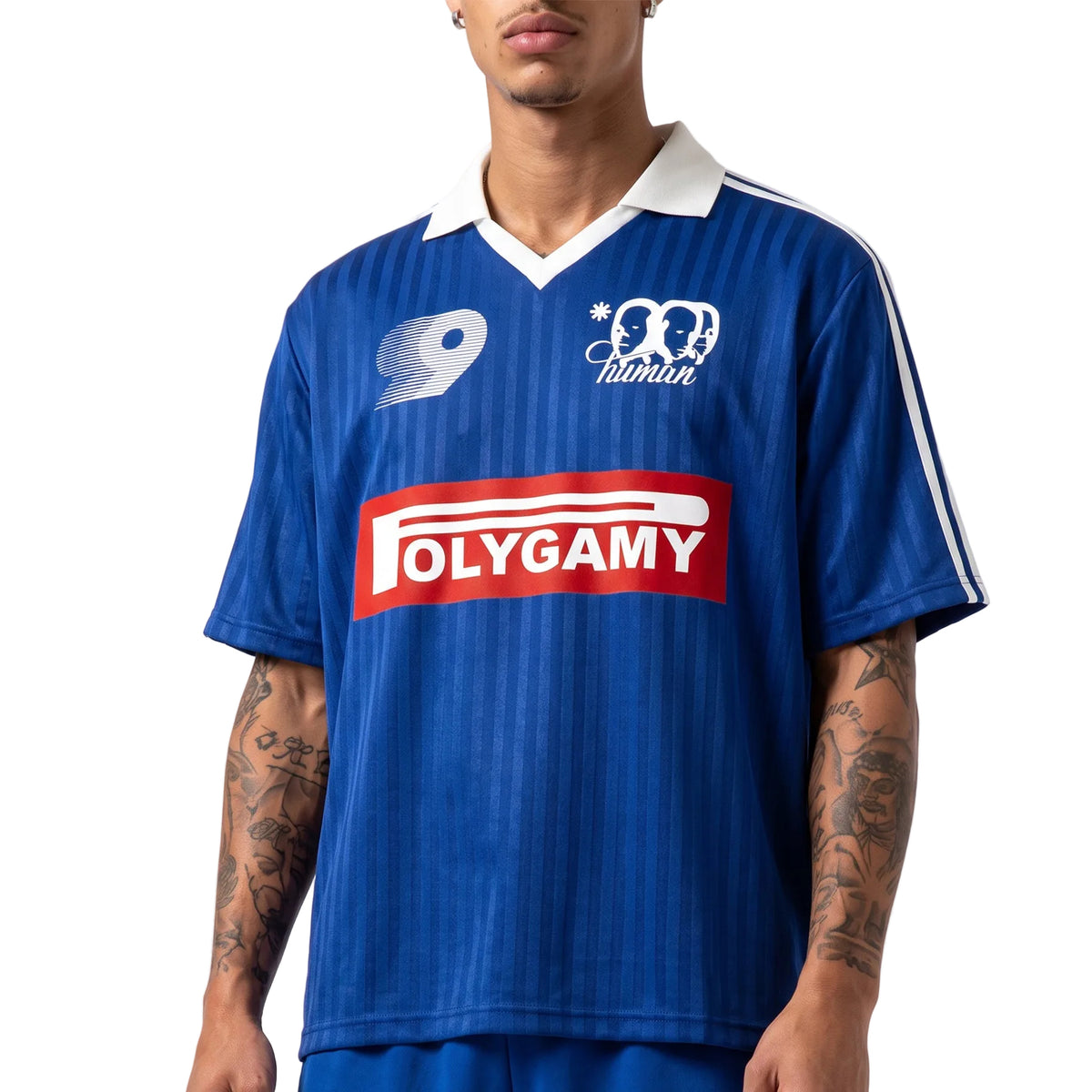 Polygamy striped soccer jersey
