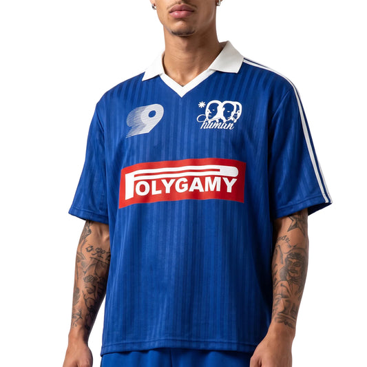 Polygamy striped soccer jersey
