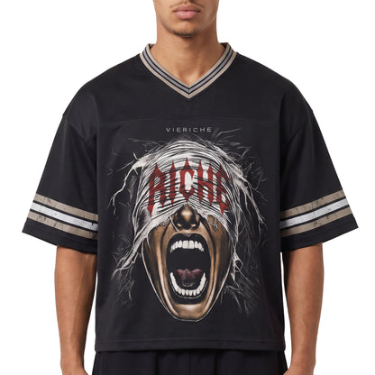 Night Scream Striped Soccer Jersey Streetwear VR-MTO - 1 | Vie-Riche