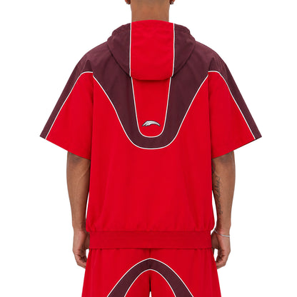 Wave hooded nylon short set
