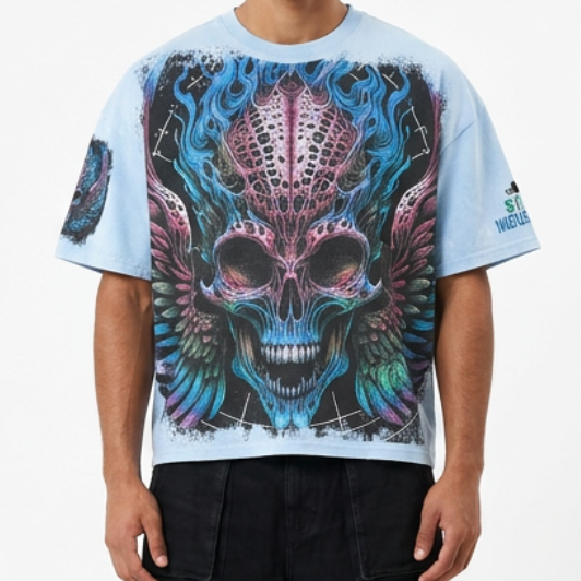 Burning skull tshirt