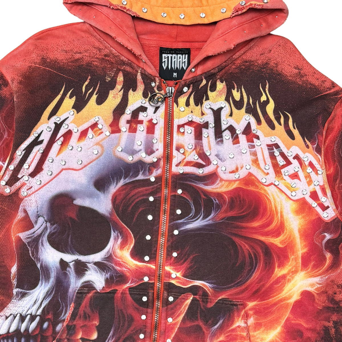 Fighter skull zipper hoodie