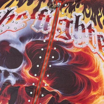 Fighter skull zipper hoodie