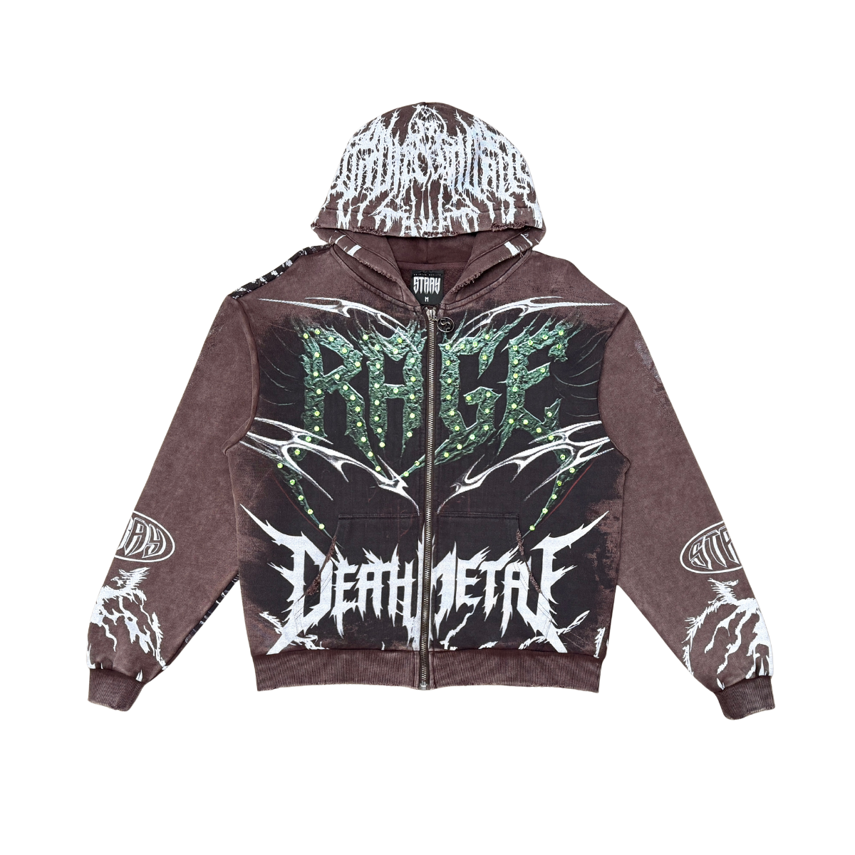 Rage deathmetal zipper hoodie