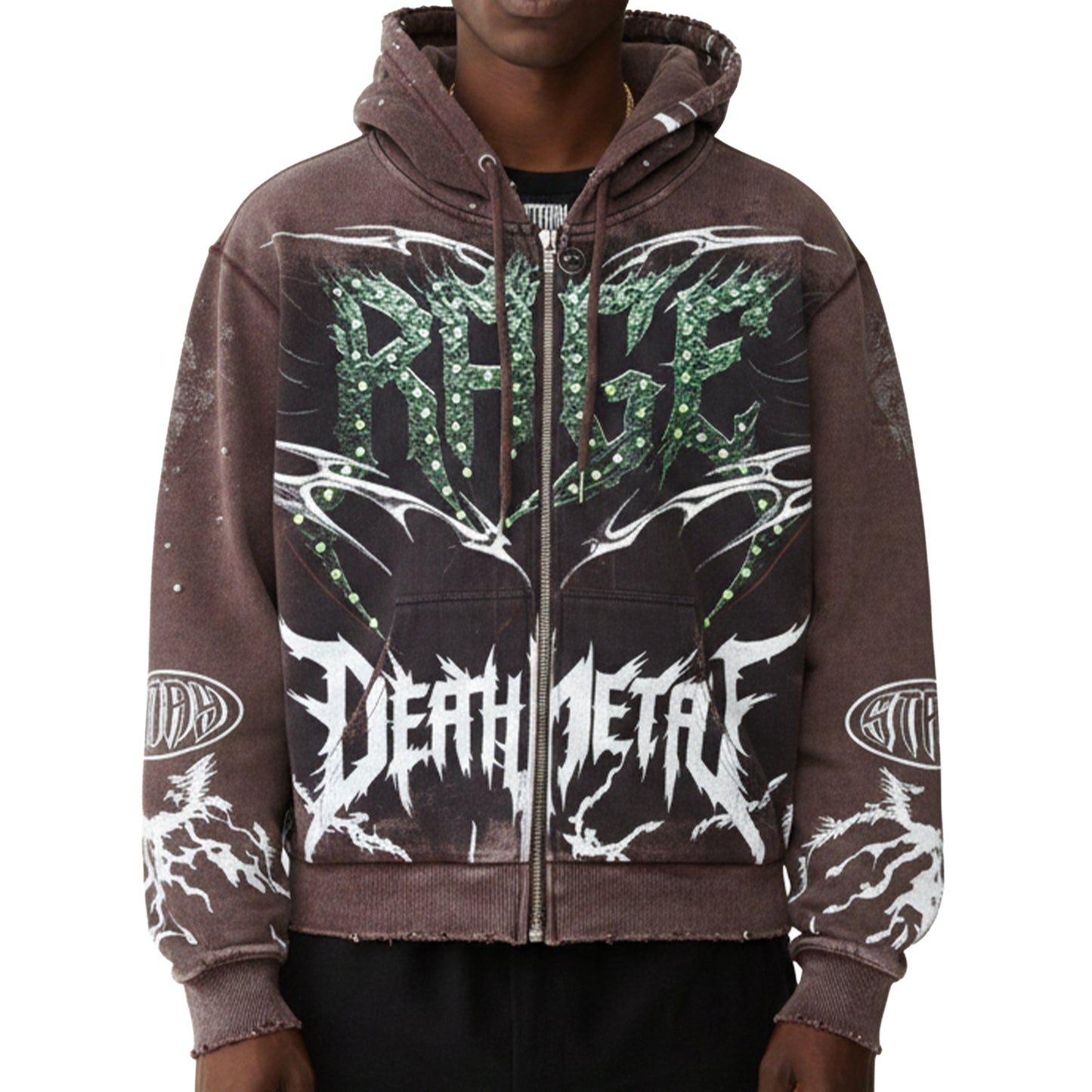 Rage deathmetal zipper hoodie
