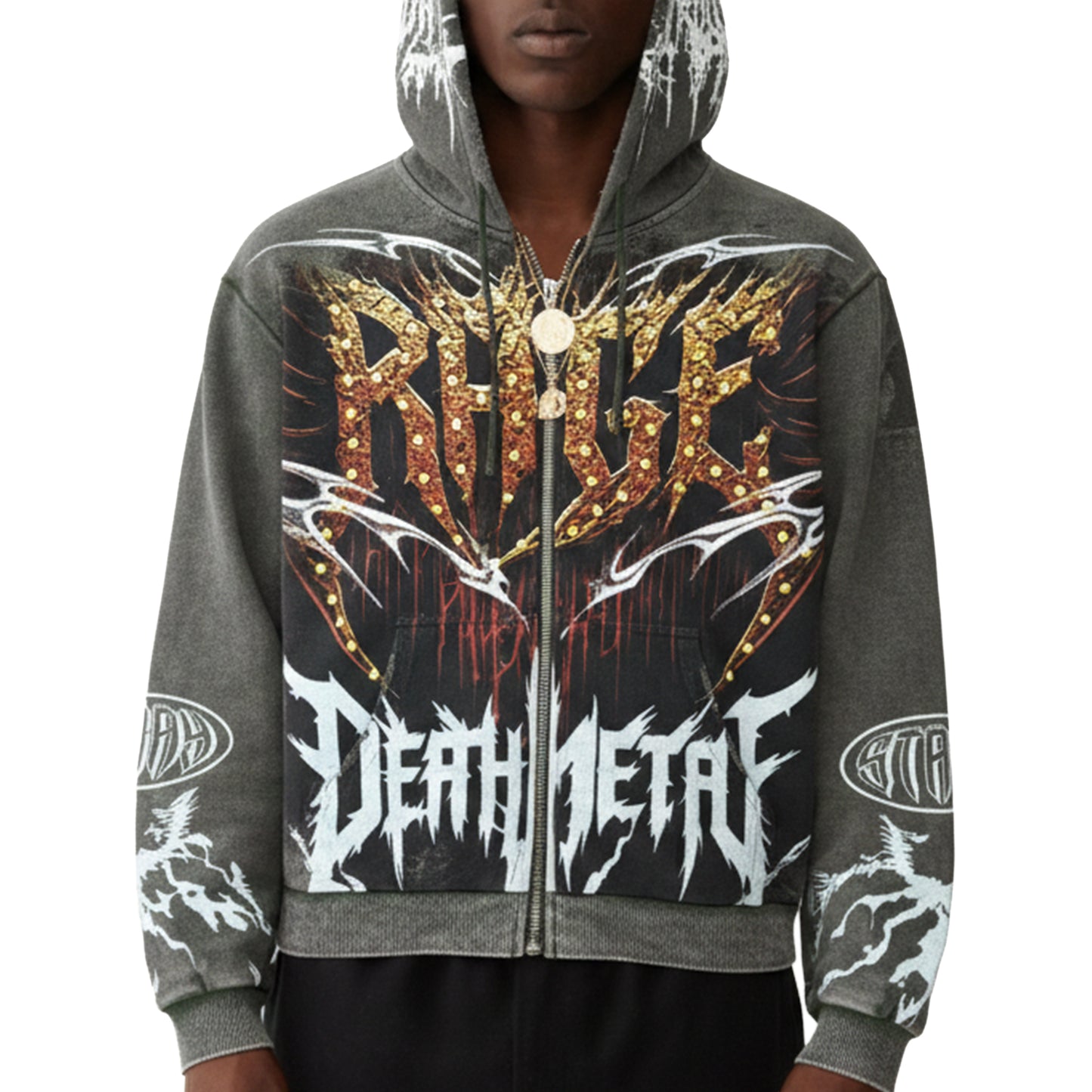 Rage deathmetal zipper hoodie