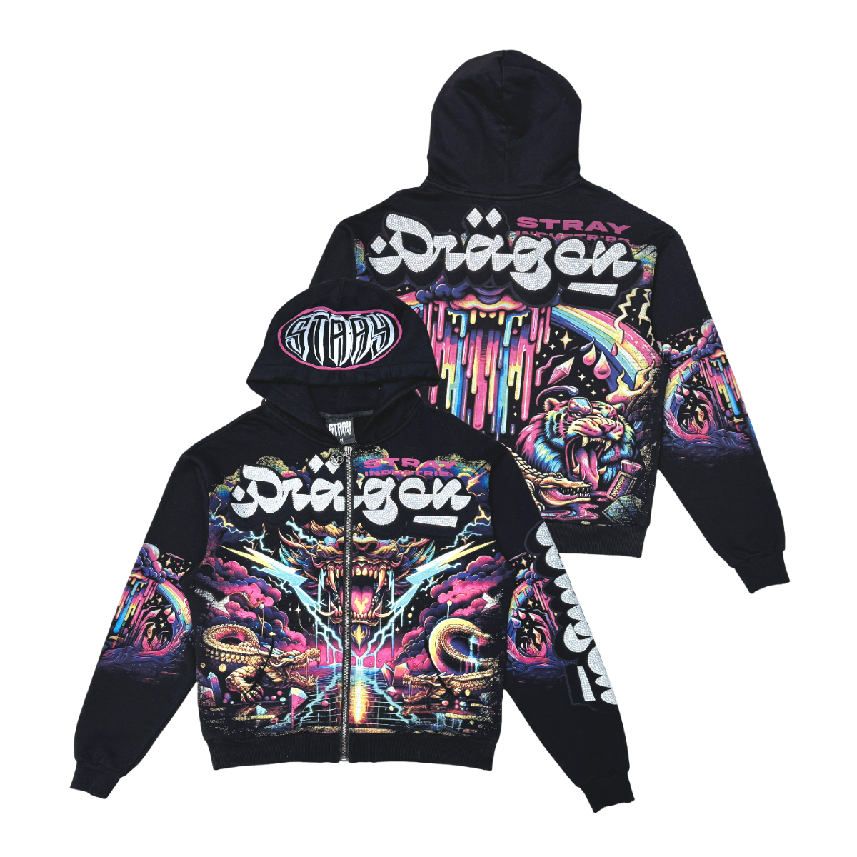 Dragon zipper hoodie