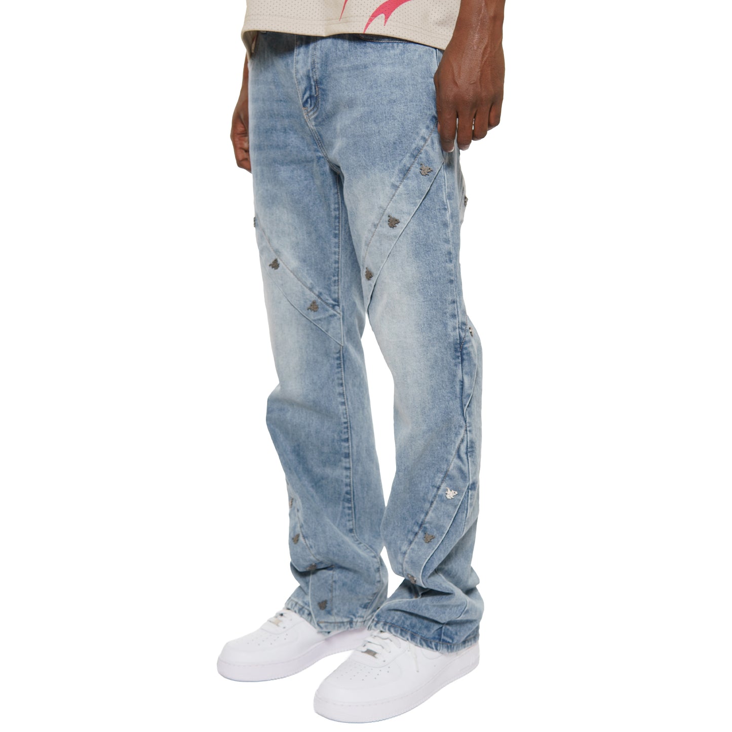 Studded premium western fit denim pant