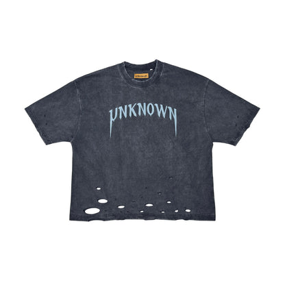 Distressed logo washed tee