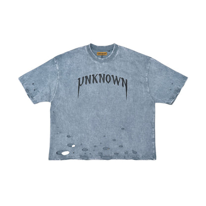 Distressed logo washed tee by Unknown - 8 | Vie+Riche