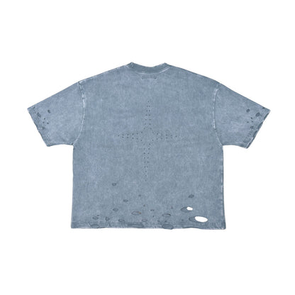 Distressed logo washed tee by Unknown - 9 | Vie+Riche