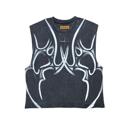 Printed sleeveless tee by Unknown - 3 | Vie+Riche