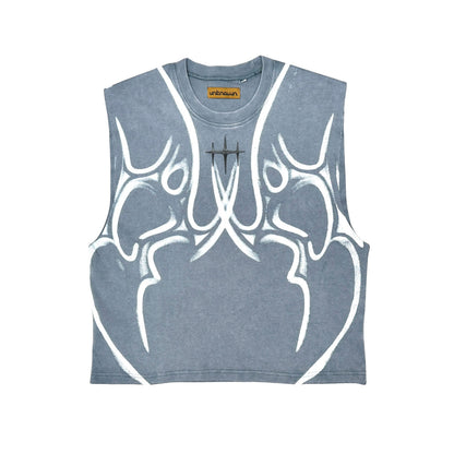 Printed sleeveless tee by Unknown - 8 | Vie+Riche