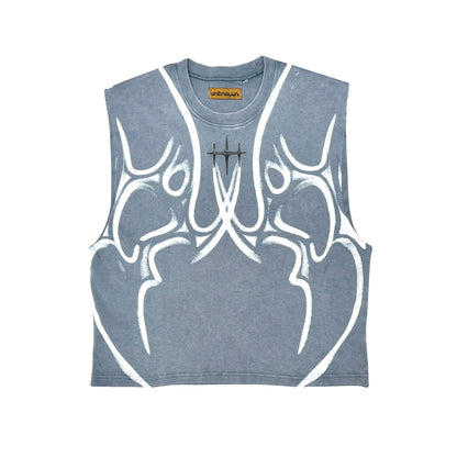 Printed sleeveless tee