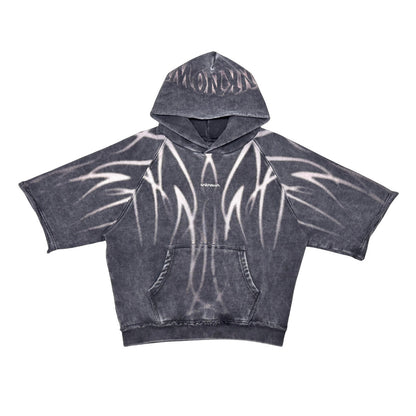 Short sleeve printed hoodie by Unknown - 3 | Vie+Riche