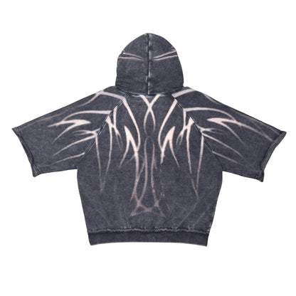 Short sleeve printed hoodie by Unknown - 4 | Vie+Riche