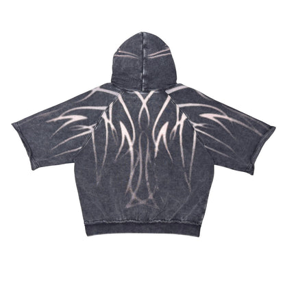Short sleeve printed hoodie