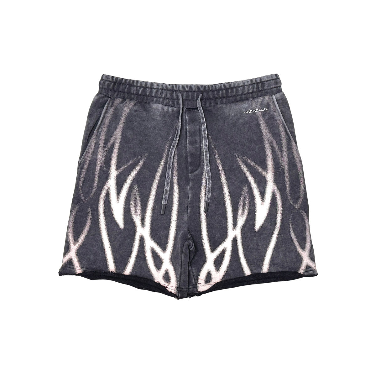 Faded flames washed shorts by Unknown - 2 | Vie+Riche