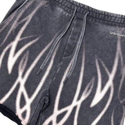 Faded flames washed shorts by Unknown - 3 | Vie+Riche