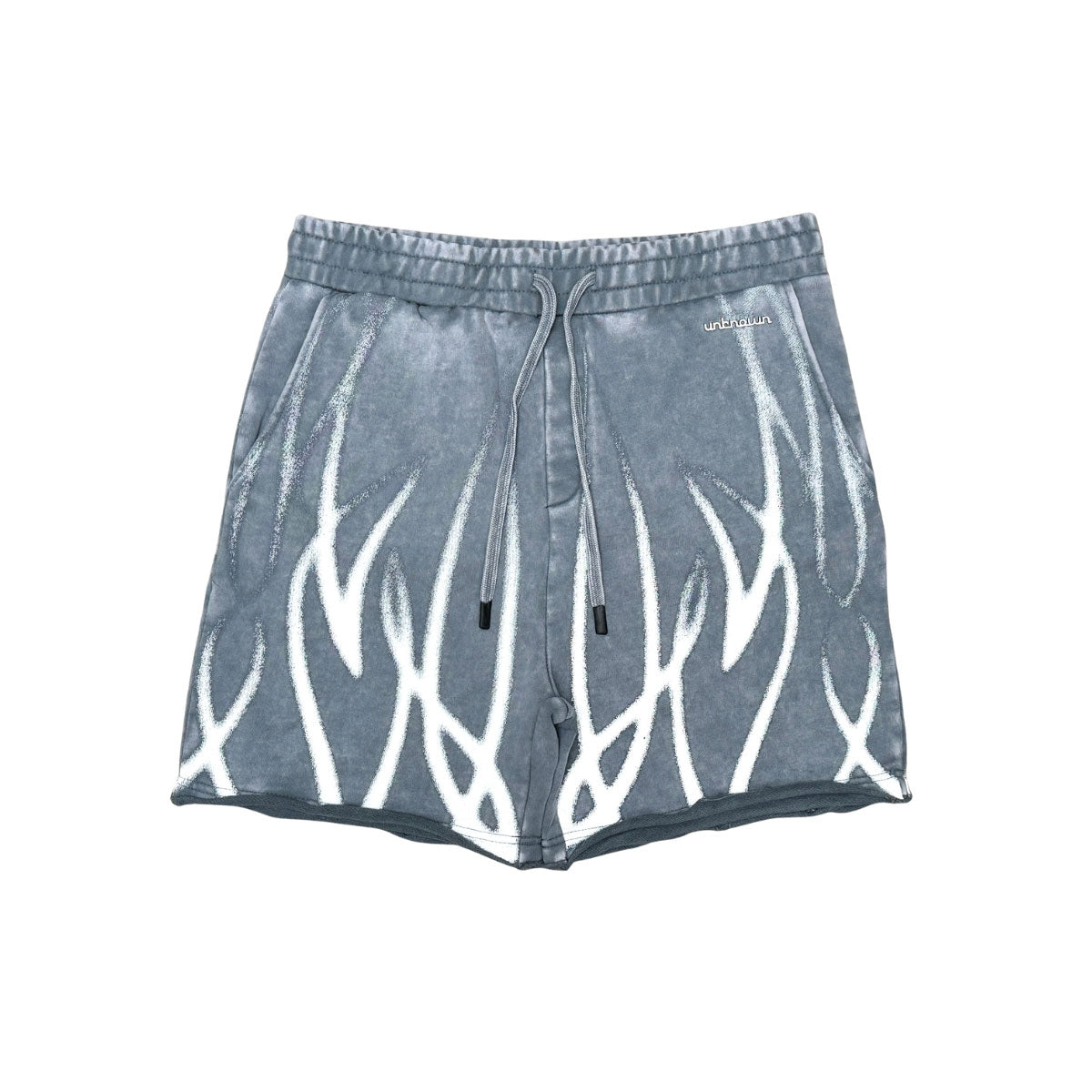 Faded flames washed shorts by Unknown - 5 | Vie+Riche
