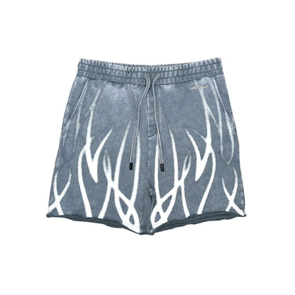 Faded flames washed shorts by Unknown - 5 | Vie+Riche