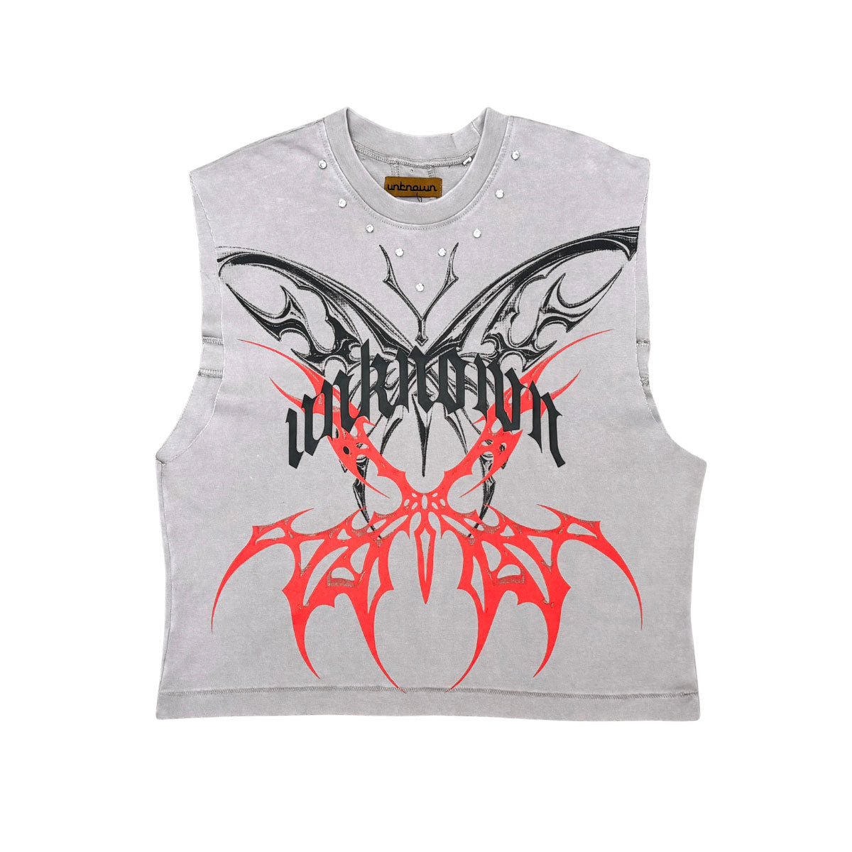 Printed wings sleeveless tee by Unknown - 8 | Vie+Riche