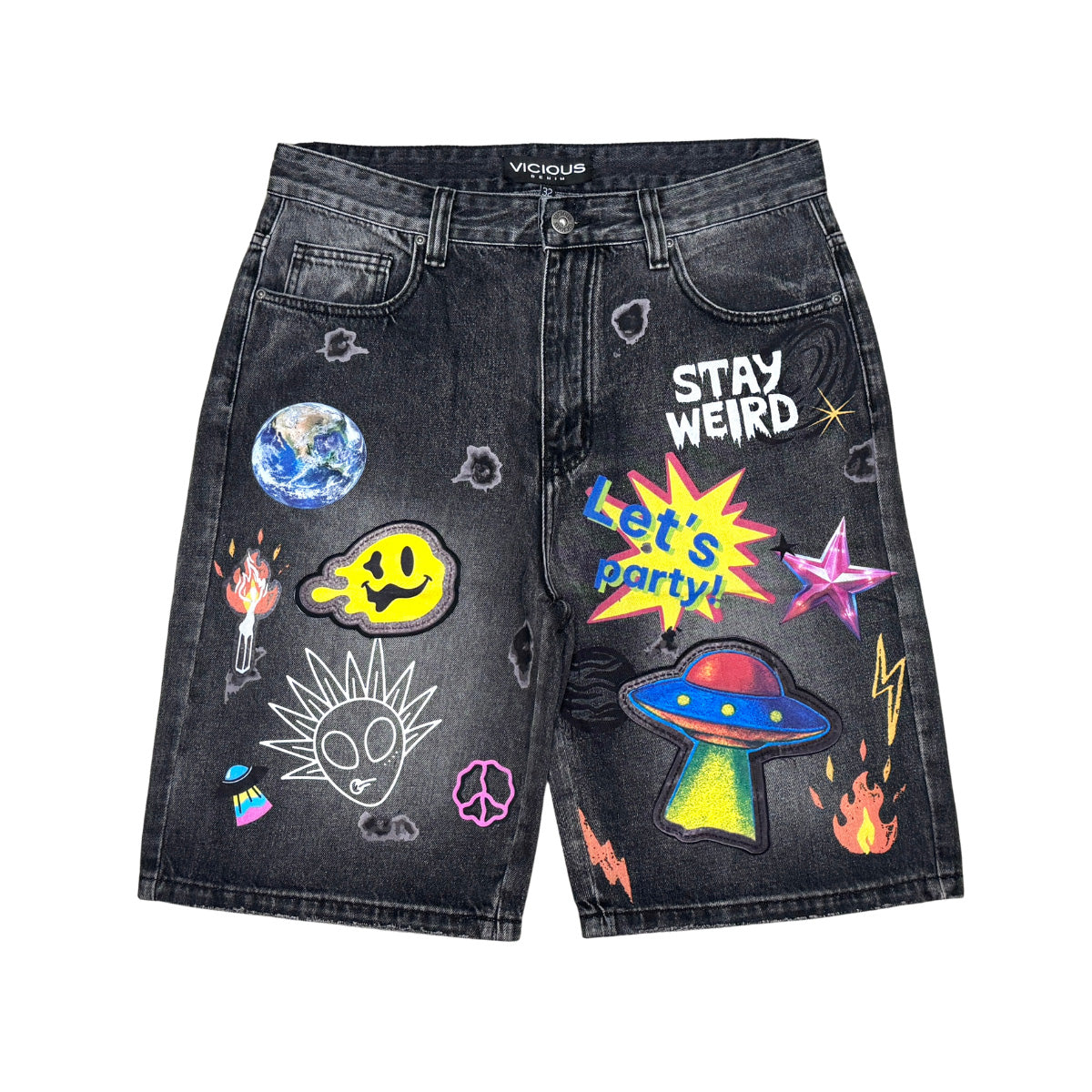 Cosmic Misfit Shorts Vintage Black by Vicious - 1
